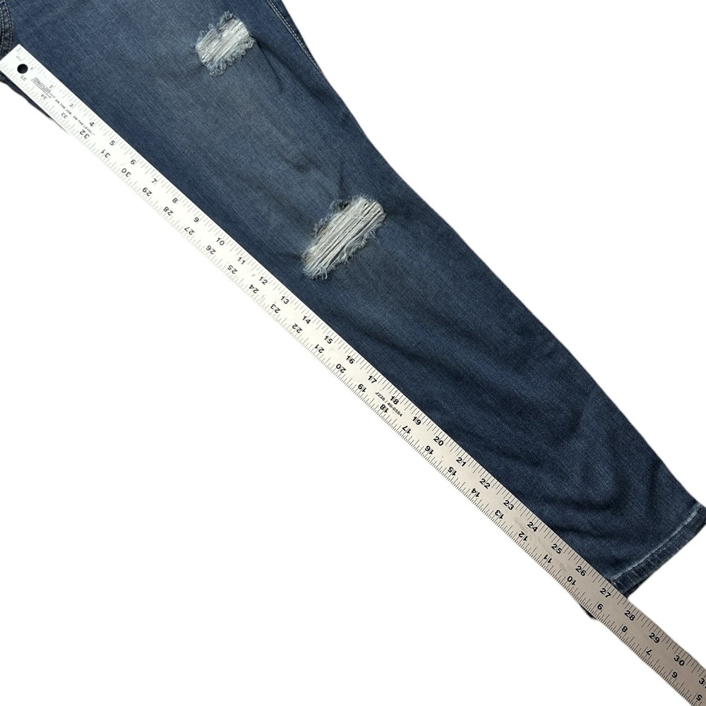 HOLLISTER High Rise Jean Legging sz 13R / W31 x L28 Dark Blue Distressed NWT - Picture 6 of 12